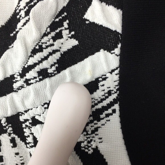 Joseph Ribkoff Black White Geo Print Sheath Dress Womens 6 Illusion Knee Length - Picture 11 of 11